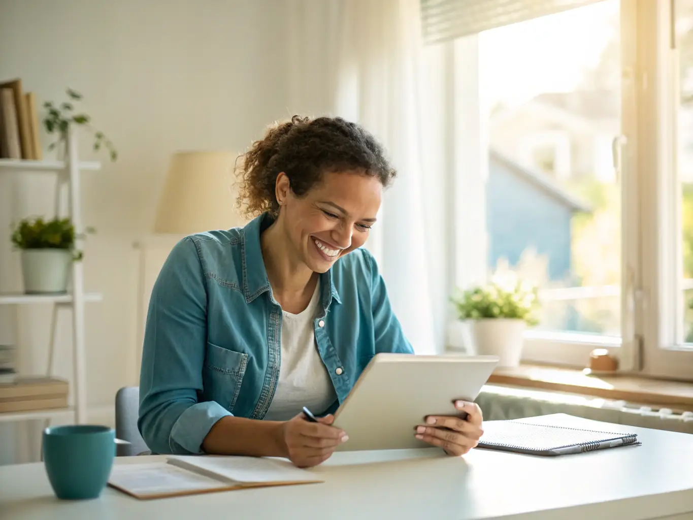 An image showing a customer successfully activating a product or service, highlighting the moment of engagement and satisfaction.